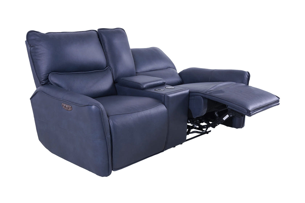 Gracie 2 Seater Smart Sofa Power Recliner With Console - Midnight Blue - Dante Furniture