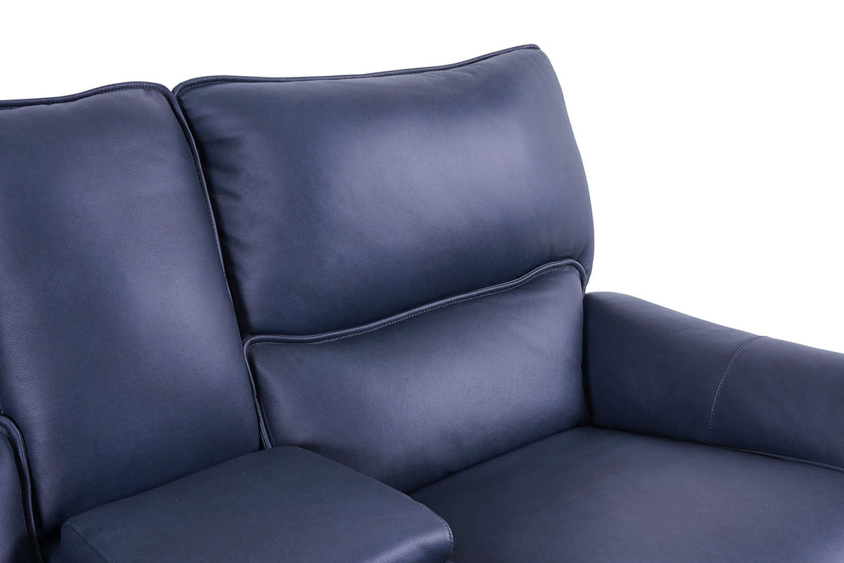 Gracie 2 Seater Smart Sofa Power Recliner With Console - Midnight Blue - Dante Furniture