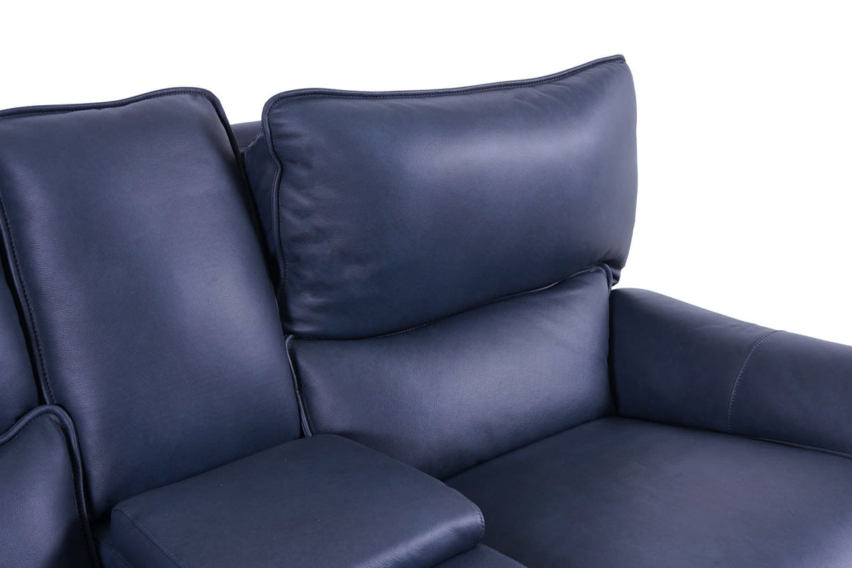 Gracie 2 Seater Smart Sofa Power Recliner With Console - Midnight Blue - Dante Furniture
