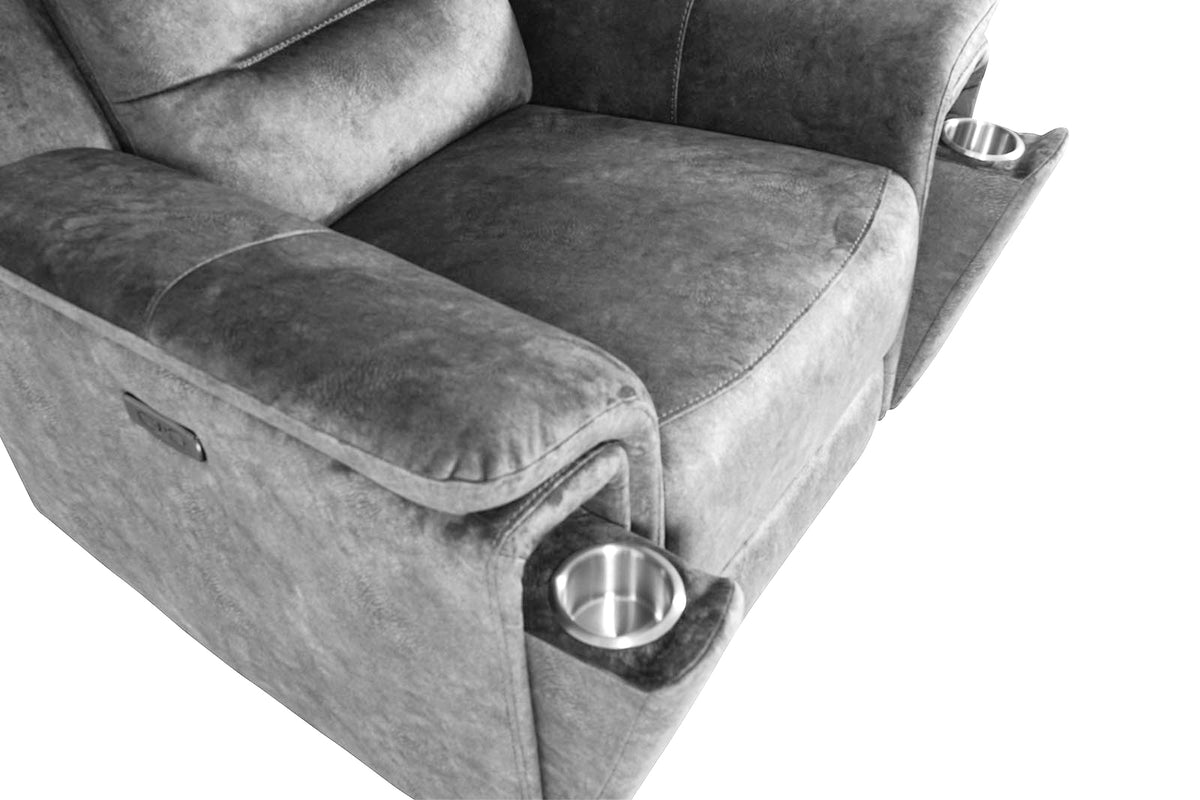 Berlin Power Recliner Armchair - Light Grey - Dante Furniture