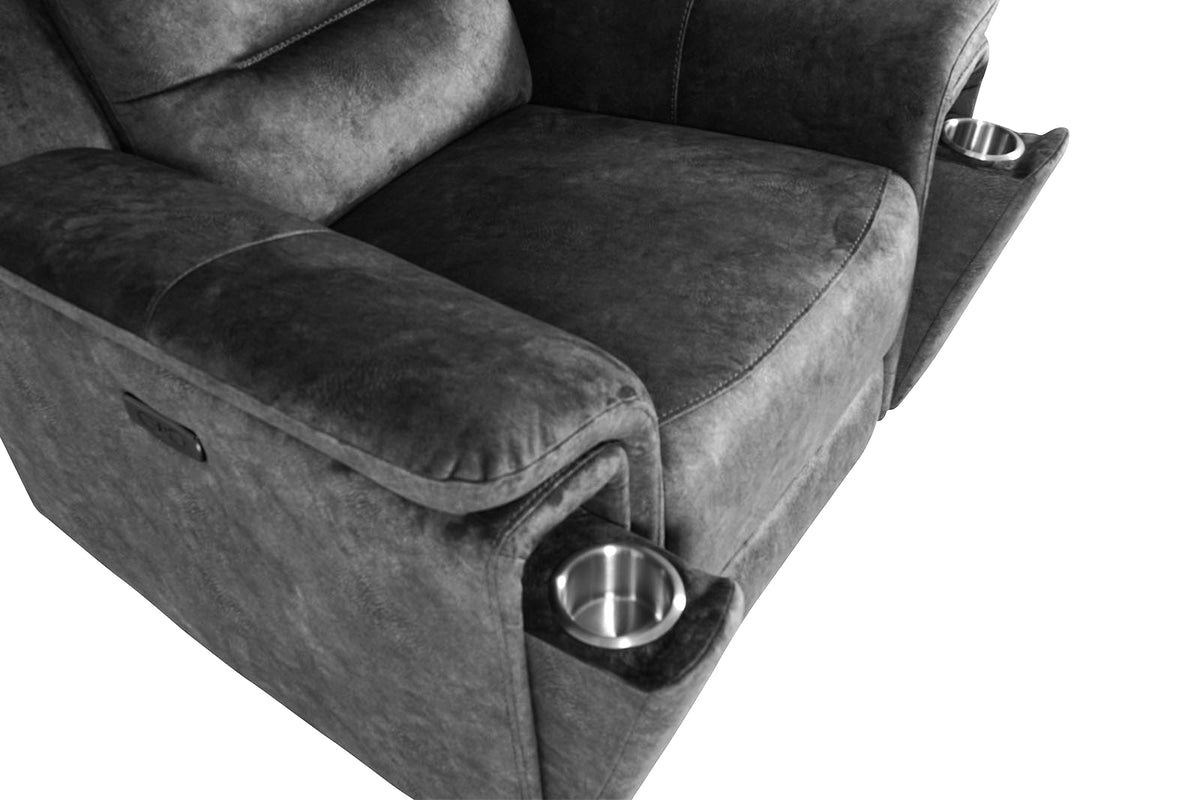 Berlin Power Recliner Armchair - Dark Grey - Dante Furniture