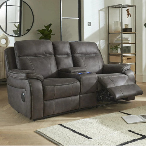 Small fabric two-seater sofa