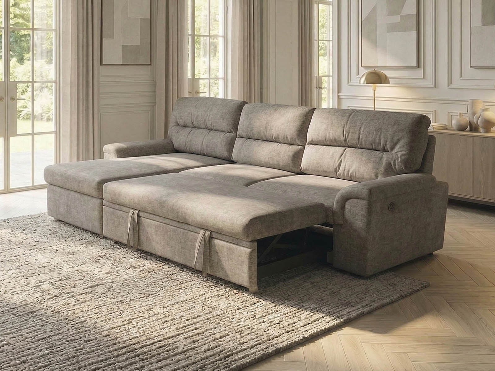 Verona Corner Sofa Bed Fabric LHF - Dark Grey - Dante Furniture