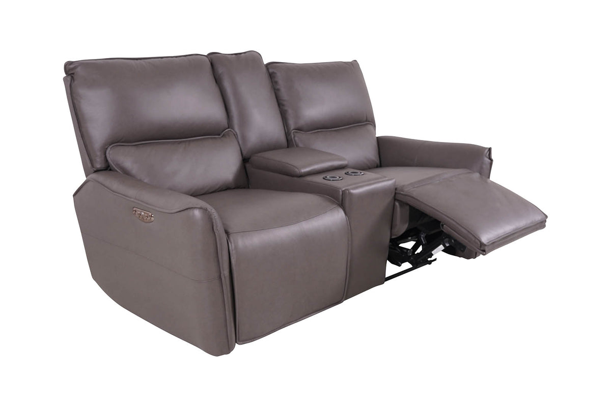 Gracie 2 Seater Smart Sofa Power Recliner With Console - Grey - Dante Furniture