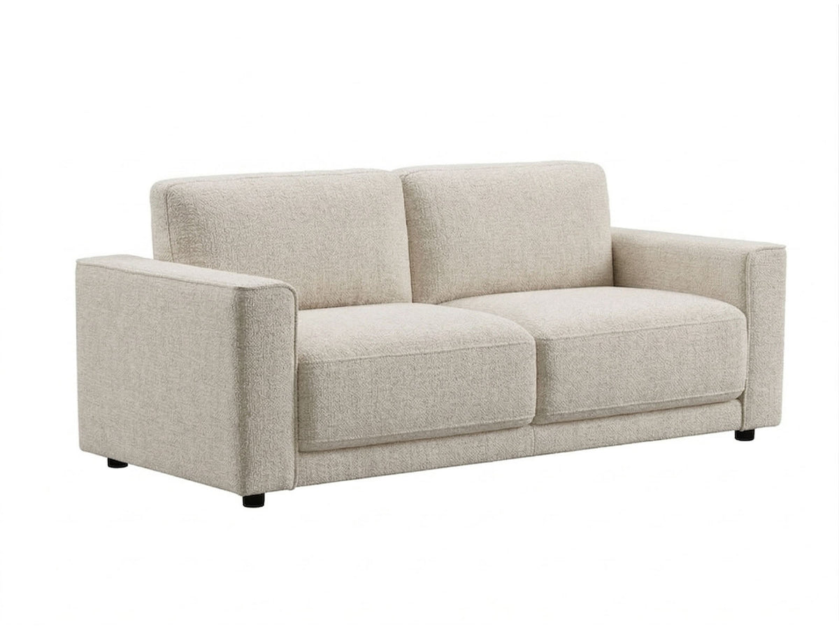 Luca oatmeal chenille 3 seater sofa – side angle