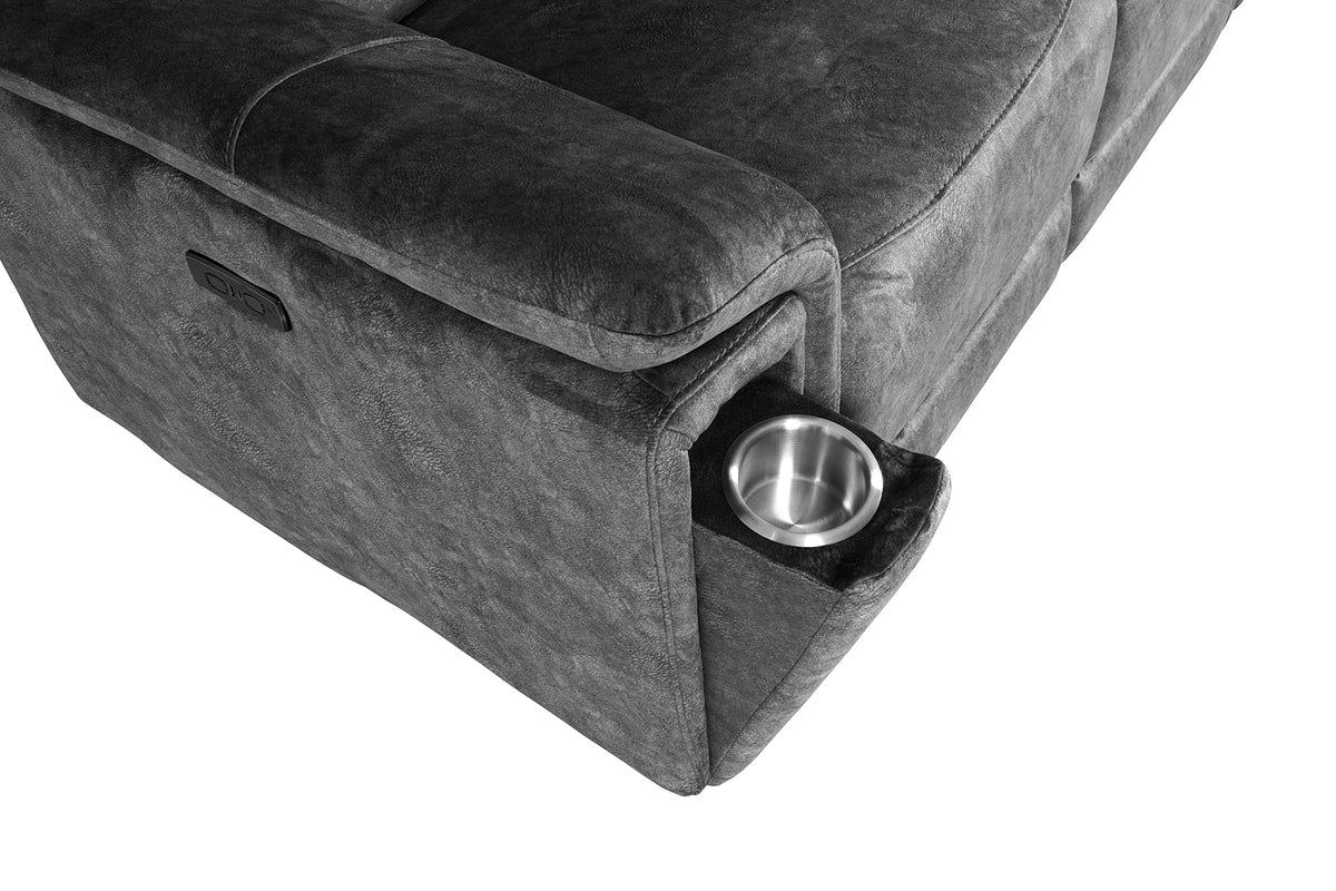 Berlin 2 Seater Power Recliner - Dark Grey - Dante Furniture