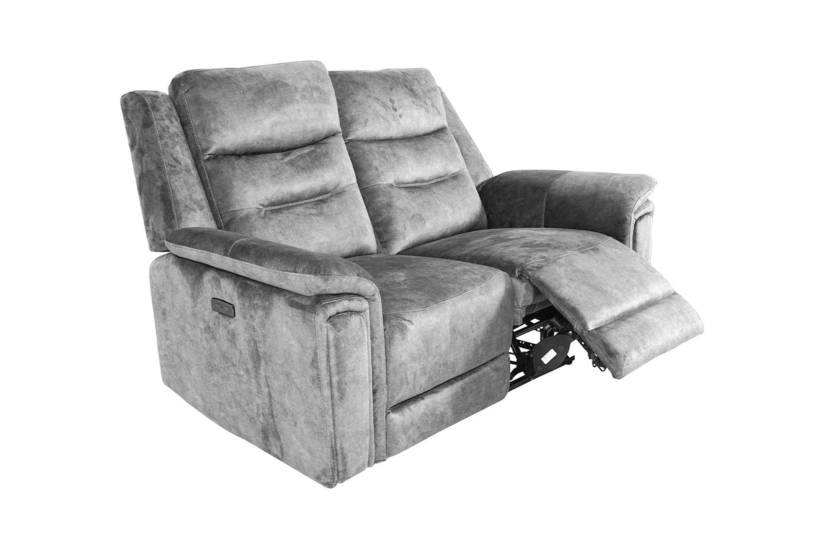 Berlin 2 Seater Power Recliner - Light Grey - Dante Furniture