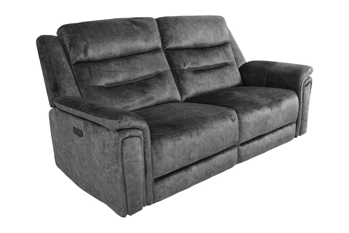 Berlin 3 Seater Power Recliner - Dark Grey - Dante Furniture