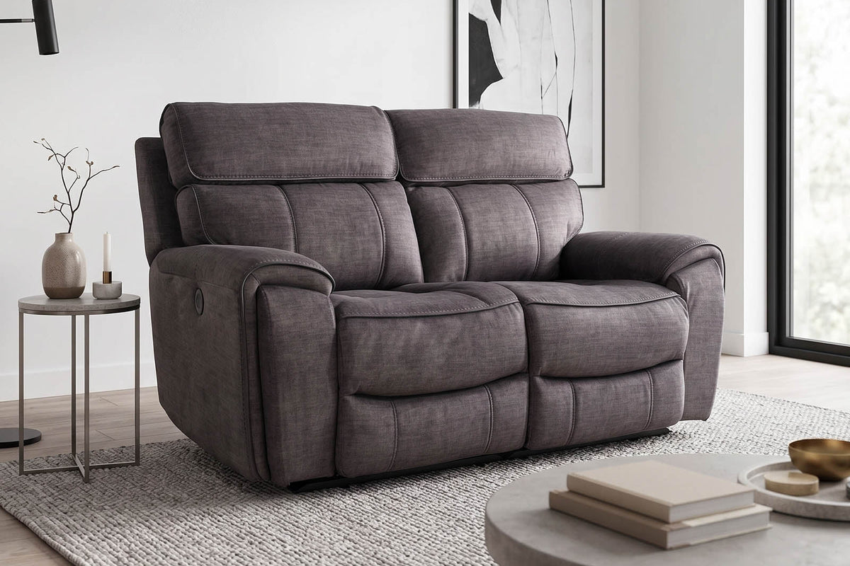 Brooklyn 2 Seater Recliner Sofa Grey - Dante Furniture