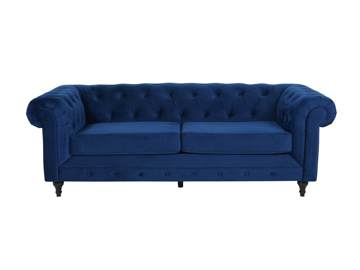 Chesterfield 3 Seater Sofa - Plush Blue - Dante Furniture - image 2