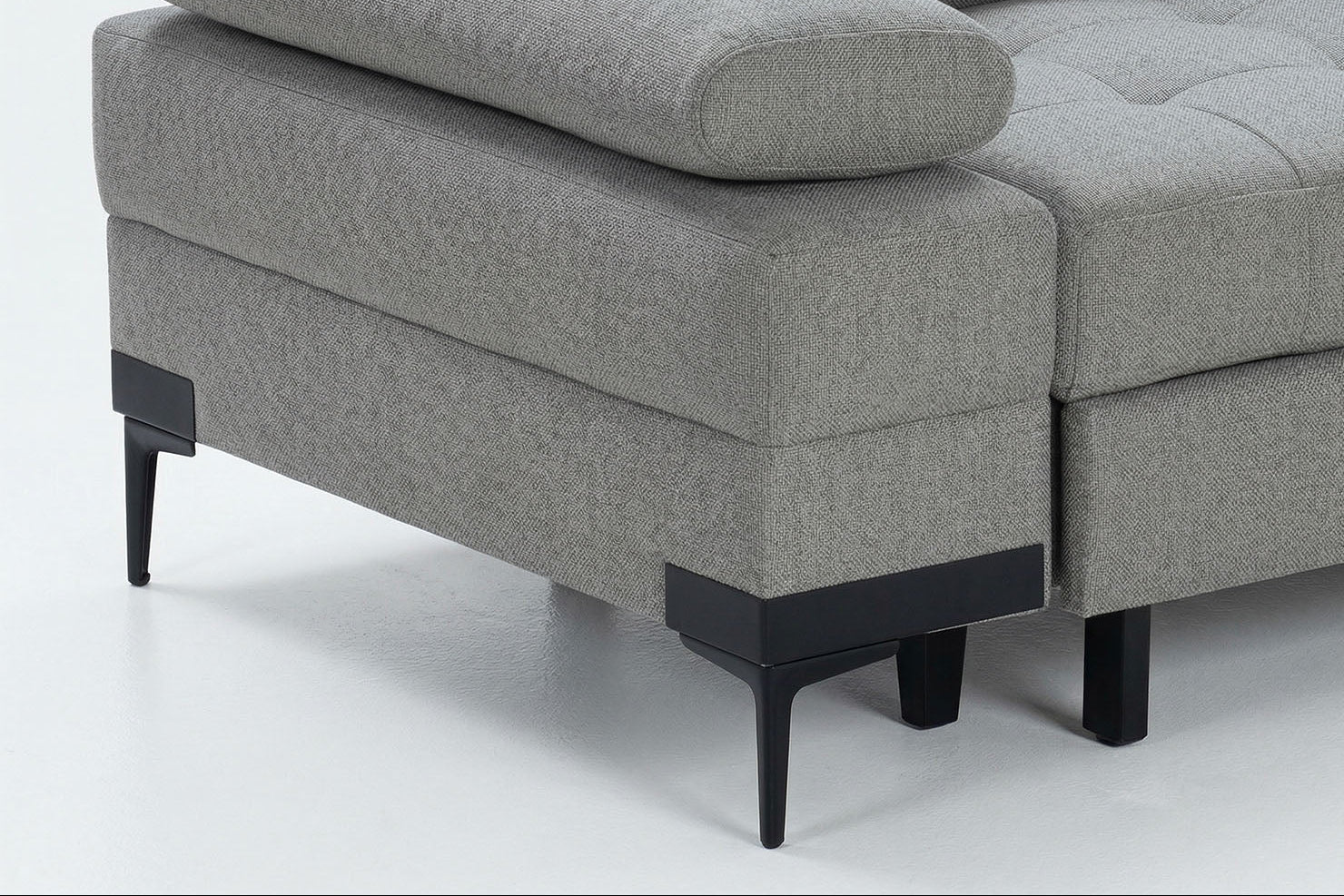 Cassia Corner Sofa Bed Grey Fabric - RHF - Dante Furniture