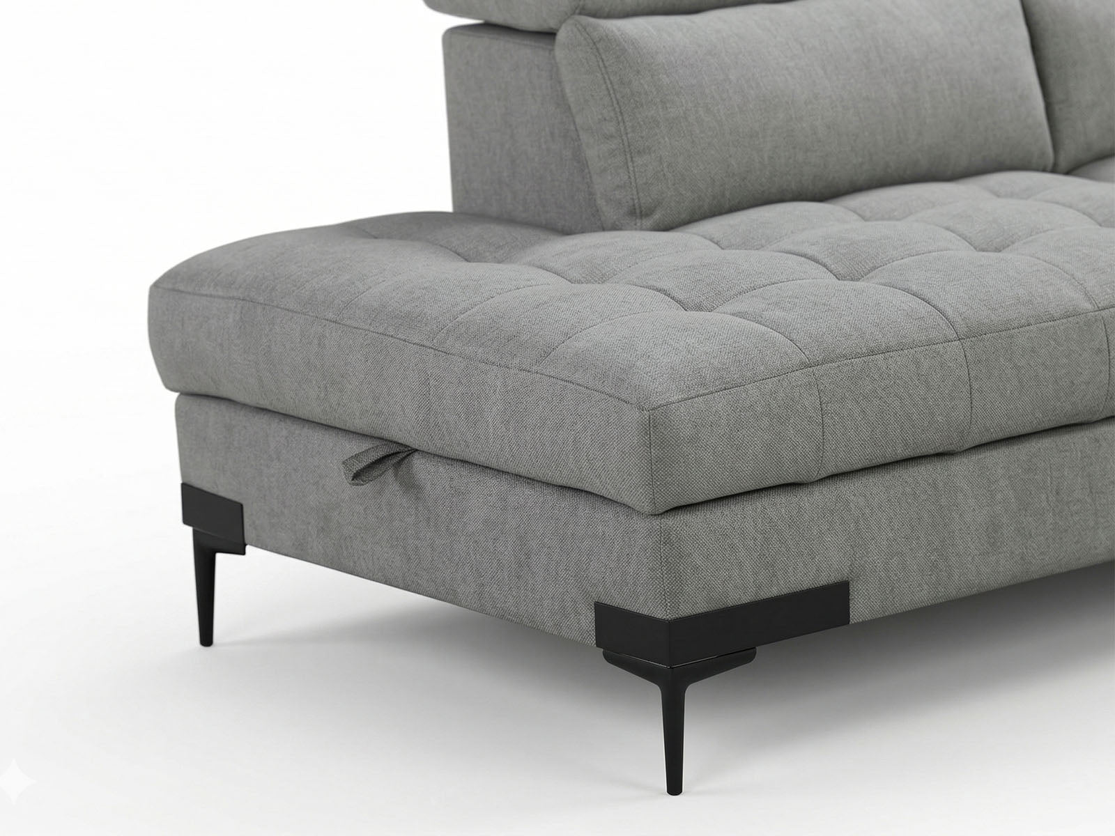 Cassia Corner Sofa Bed Grey Fabric - LHF - Dante Furniture