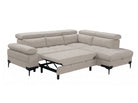 Cassia Corner Sofa Bed Beige Fabric - RHF - Dante Furniture