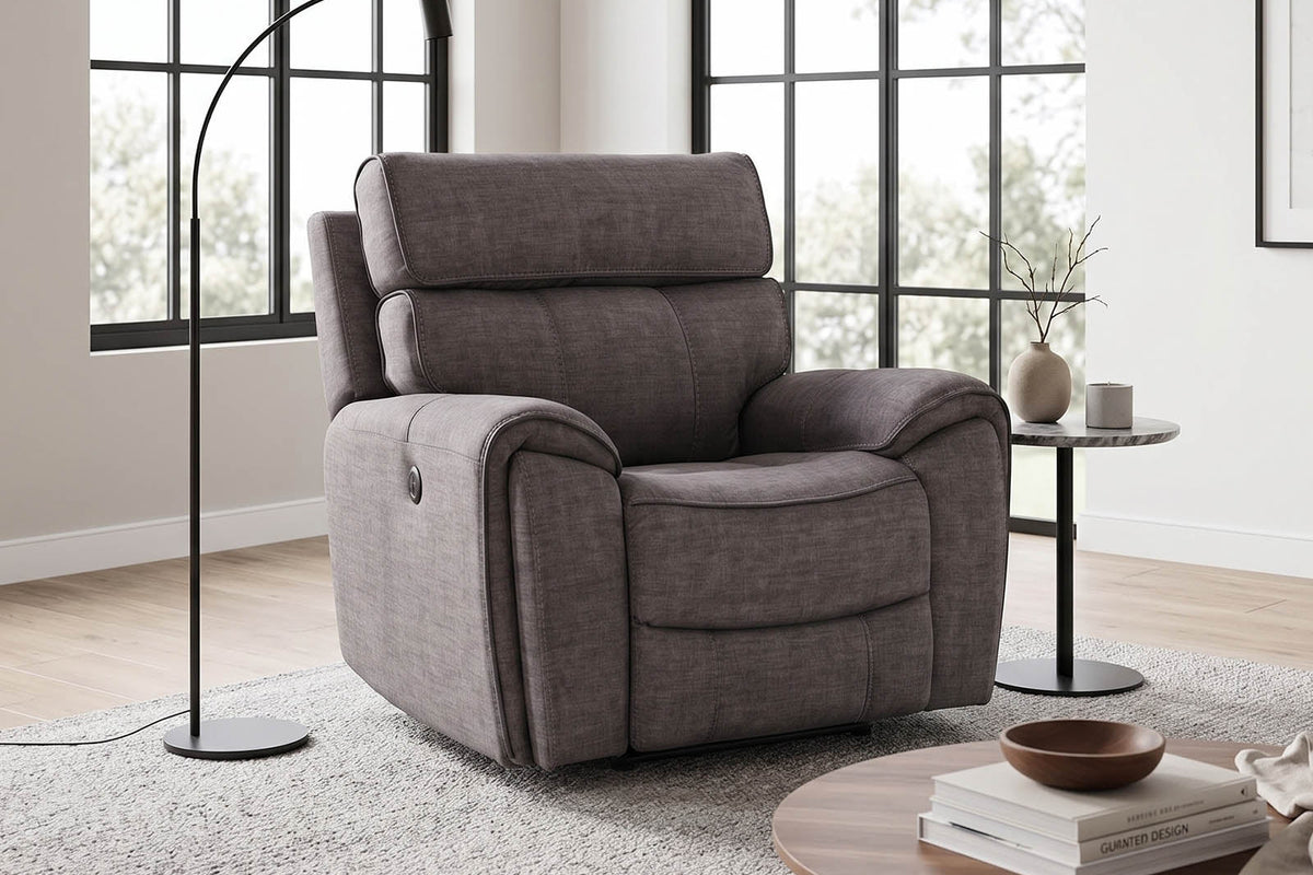 Brooklyn Recliner Armchair Grey - Dante Furniture