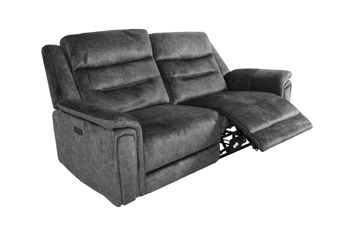 Berlin 3 Seater Power Recliner - Dark Grey - Dante Furniture