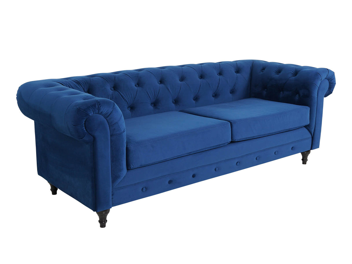 Chesterfield 3 Seater Sofa - Plush Blue - Dante Furniture - image 3