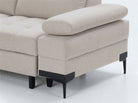 Cassia Corner Sofa Bed Beige Fabric - LHF - Dante Furniture