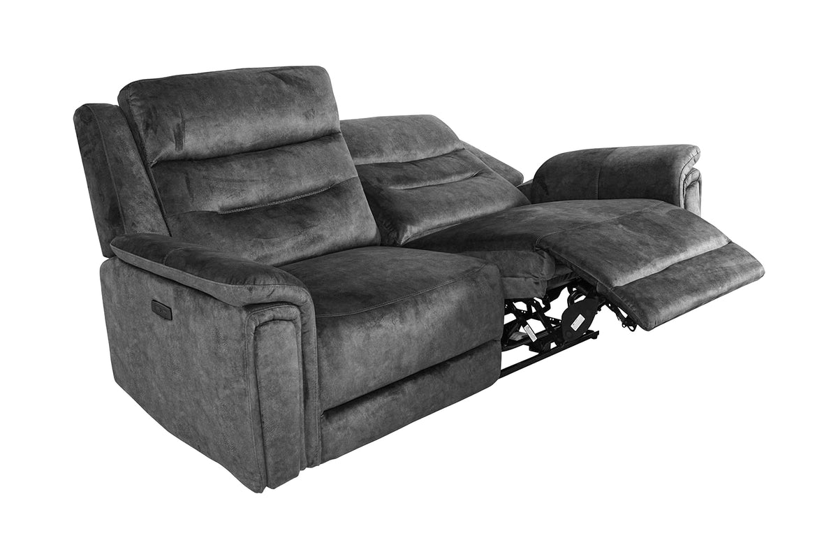 Berlin 3 Seater Power Recliner - Dark Grey - Dante Furniture