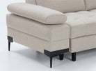Cassia Corner Sofa Bed Beige Fabric - RHF - Dante Furniture