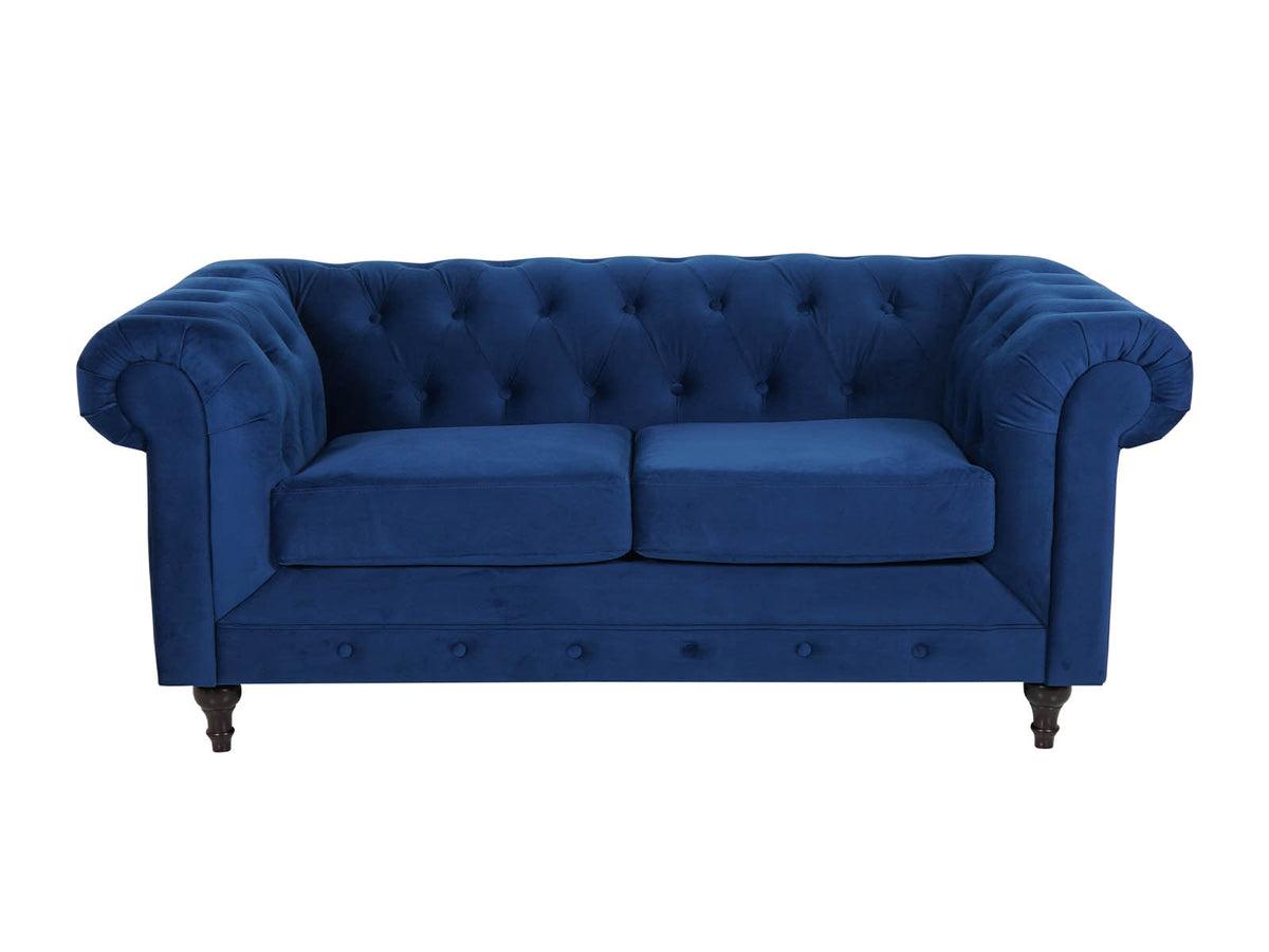 Chesterfield 2 Seater Sofa - Plush Blue - Dante Furniture - image 2