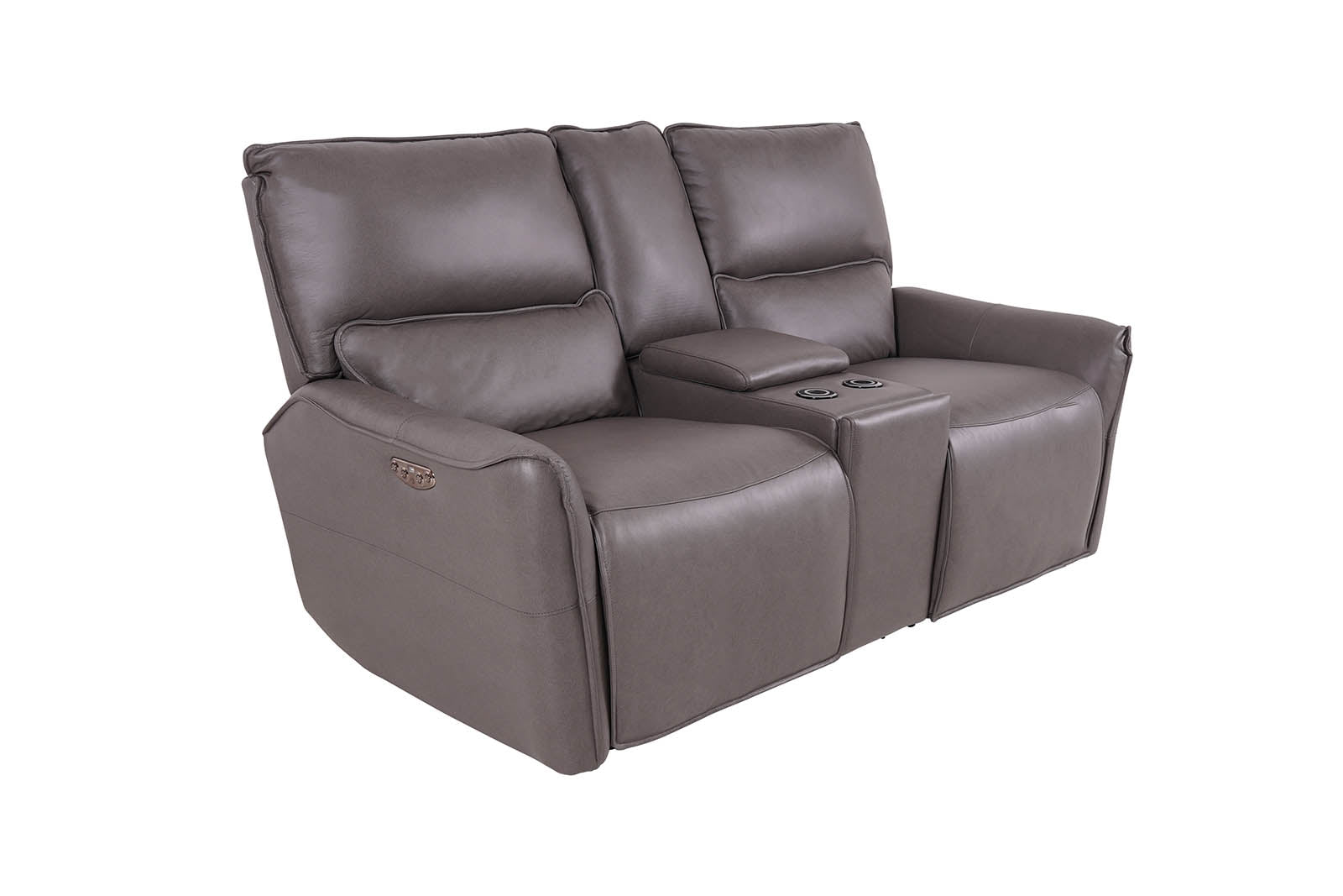 Gracie 2 Seater Smart Sofa Power Recliner With Console - Grey - Dante Furniture