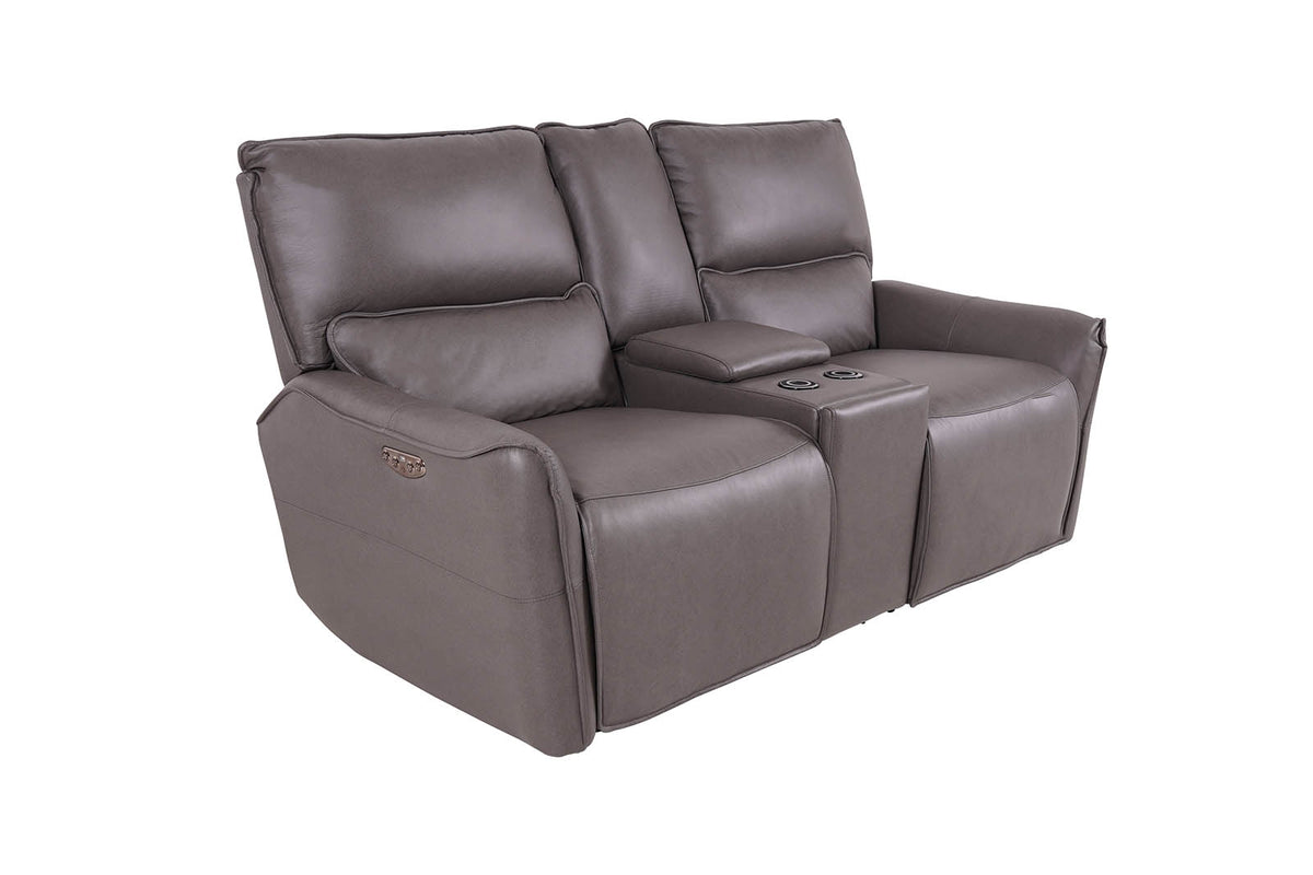 Gracie 2 Seater Smart Sofa Power Recliner With Console - Grey - Dante Furniture