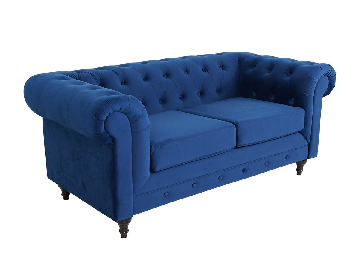 Chesterfield 2 Seater Sofa - Plush Blue - Dante Furniture - image 3