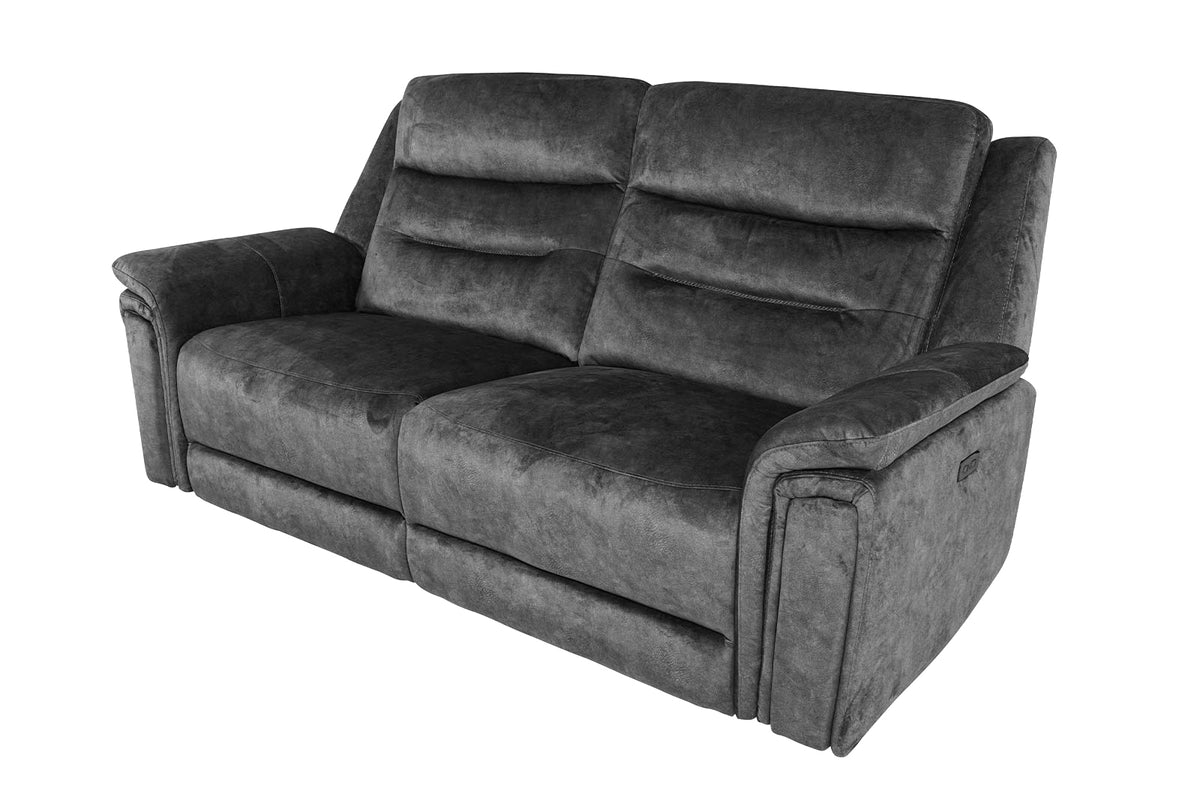 Berlin 3 Seater Power Recliner - Dark Grey - Dante Furniture
