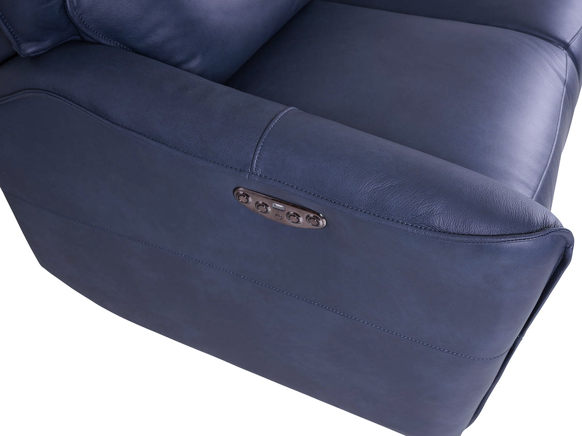Gracie 3 Seater Smart Sofa Power Recliner - Midnight Blue - Dante Furniture