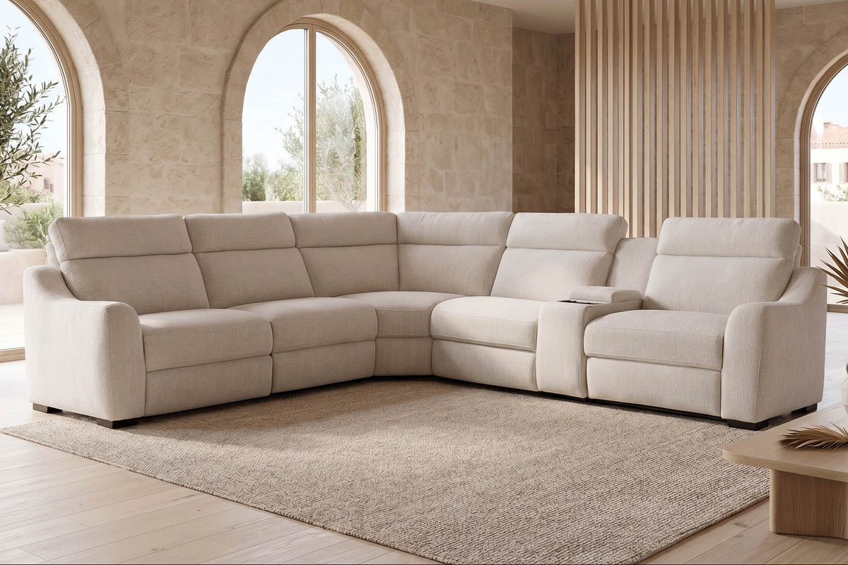 Ashley Corner Sofa - Beige - Dante Furniture