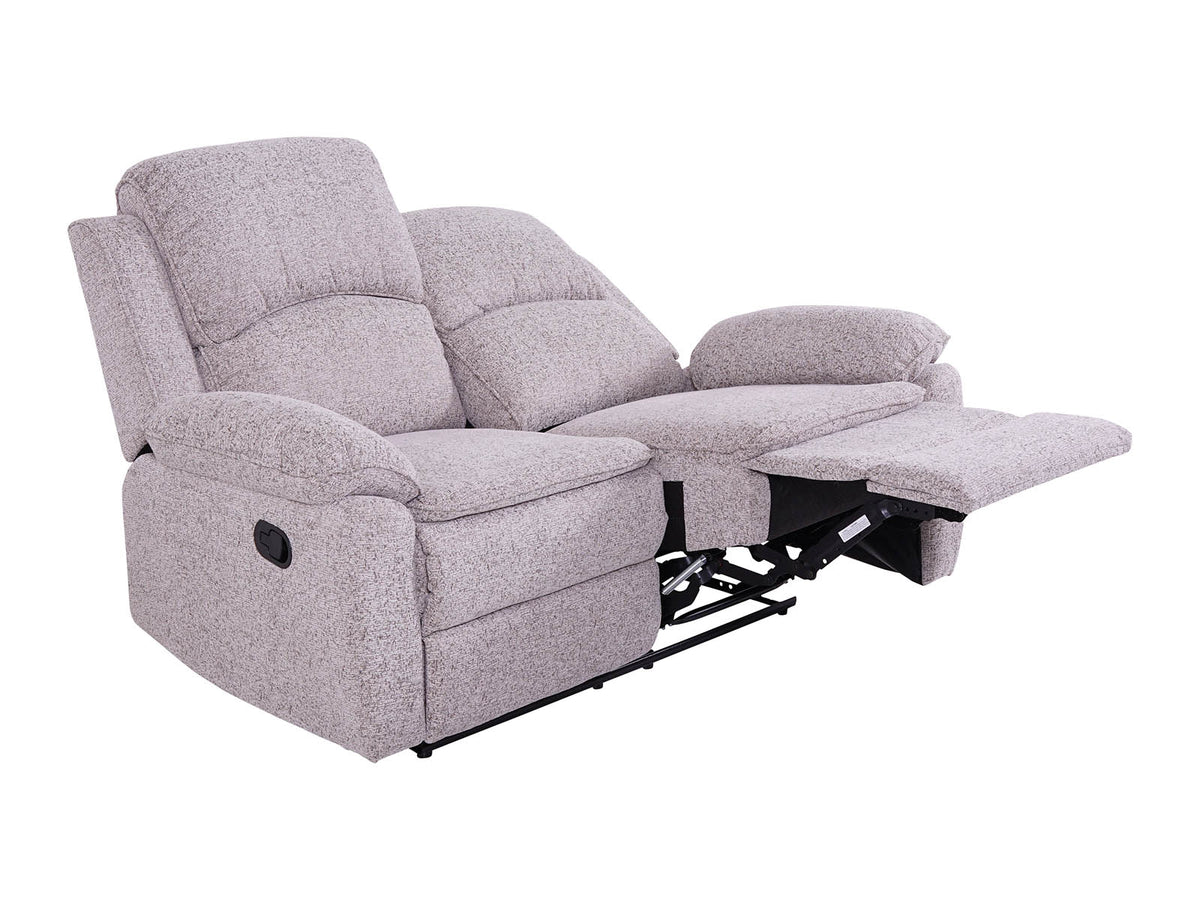 Bronte 2 seater recliner sofa with both recliners open
