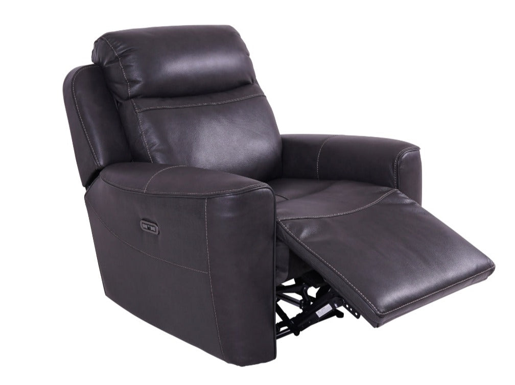 Eiger Grey Leather Recliner