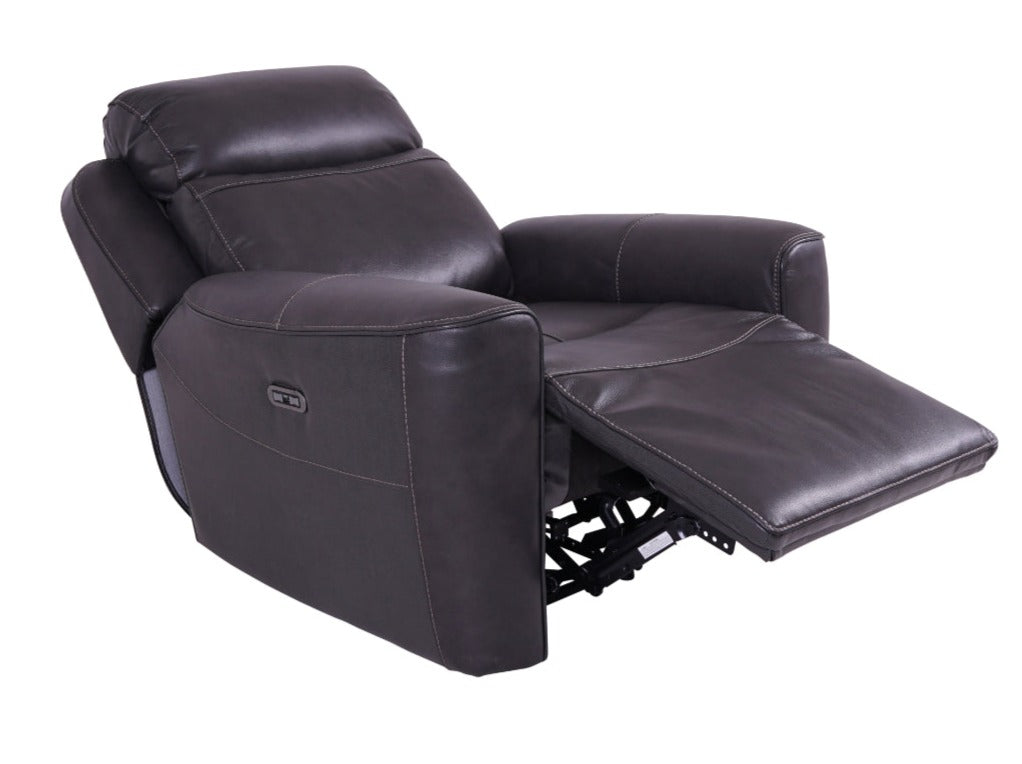 Eiger Grey Leather Recliner