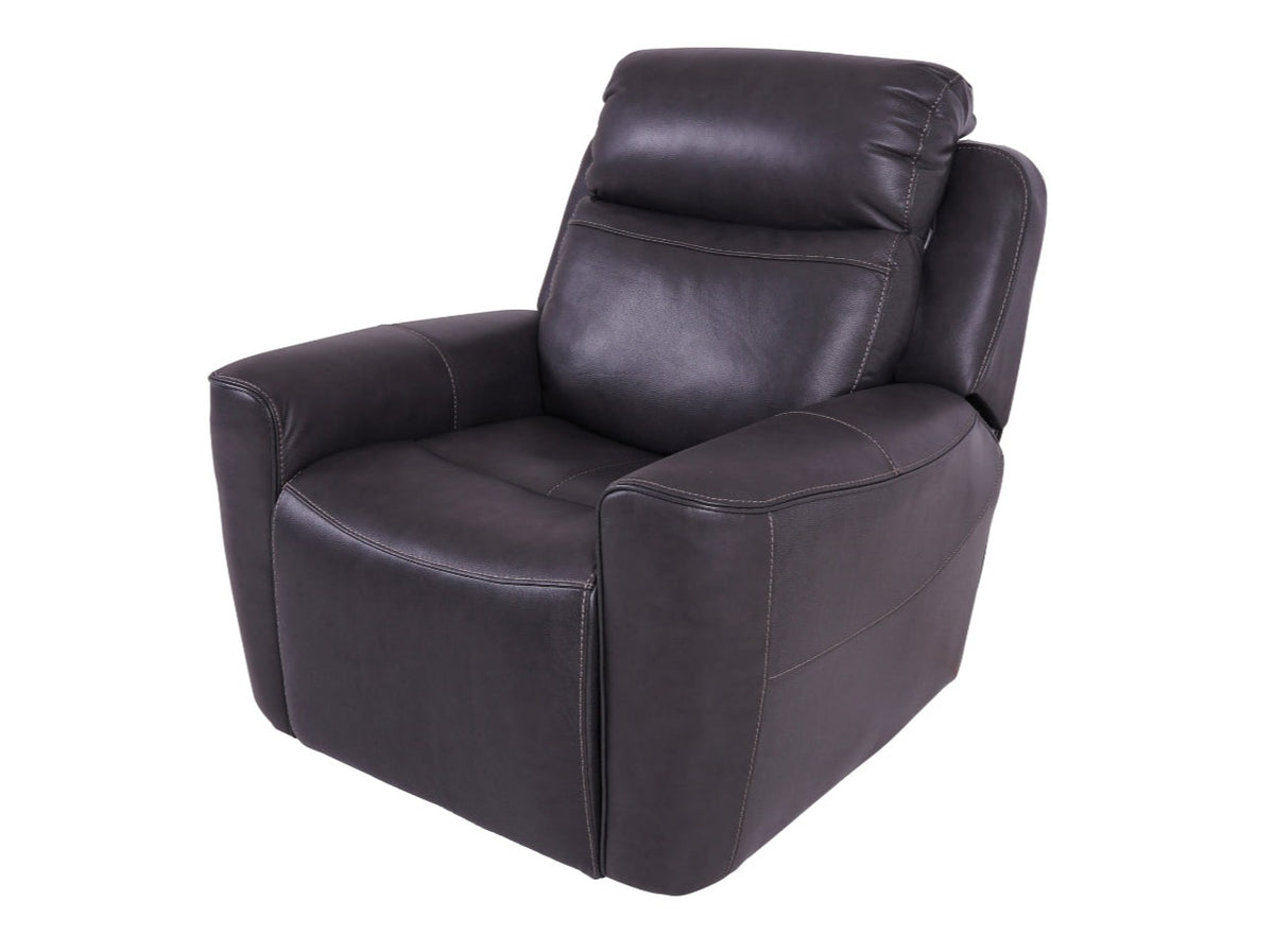 Eiger Grey Leather Recliner