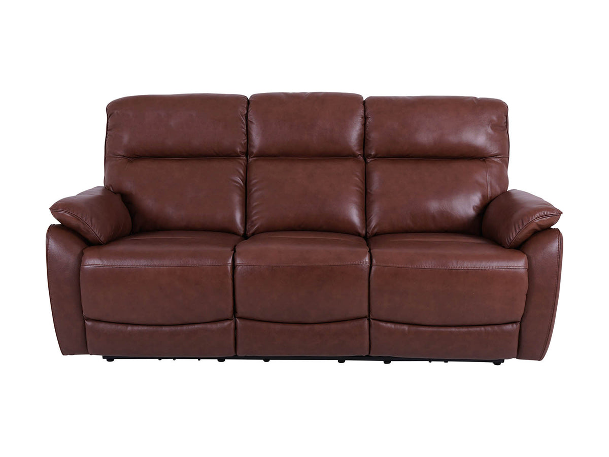  3-Seater Power Recliner Sofa Brown 