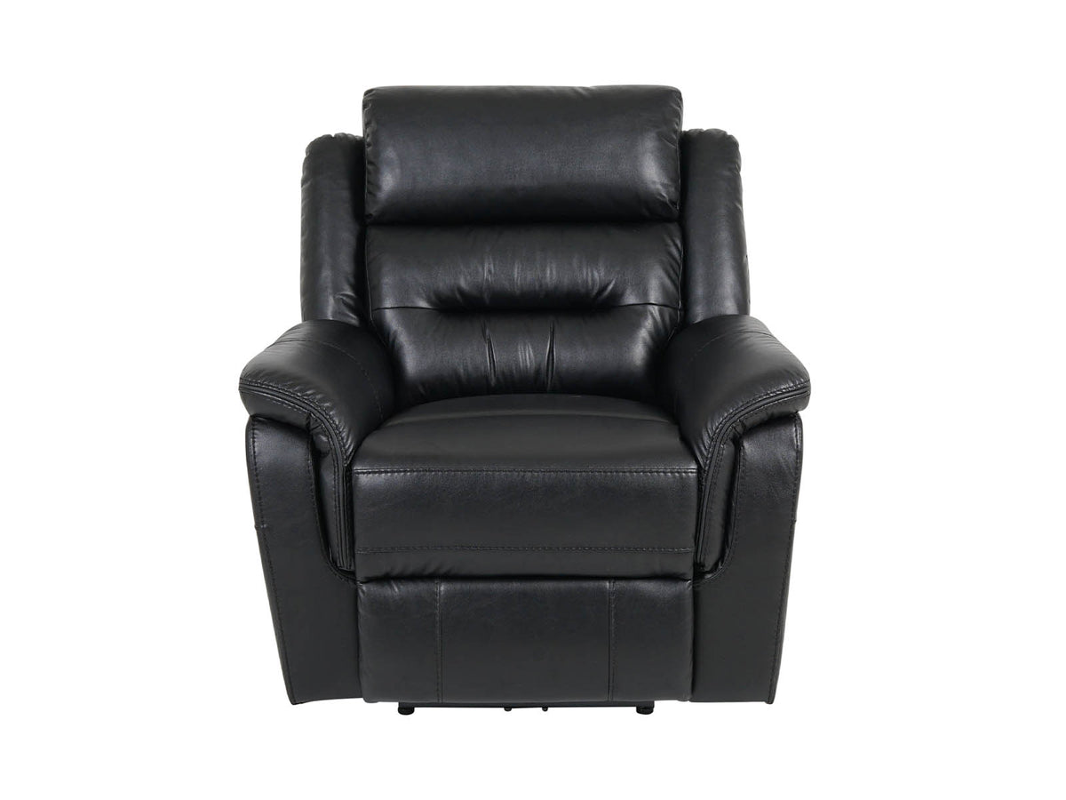 black leather recliner armchair