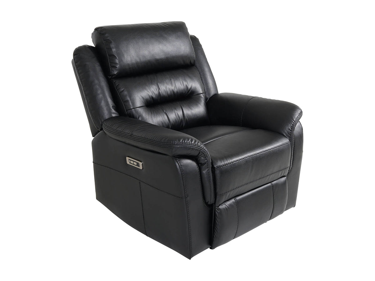 black leather recliner armchair