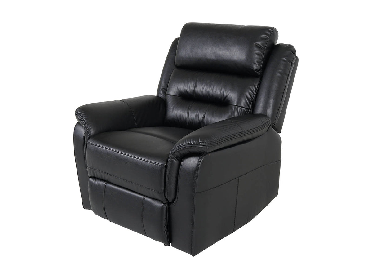 black leather recliner armchair