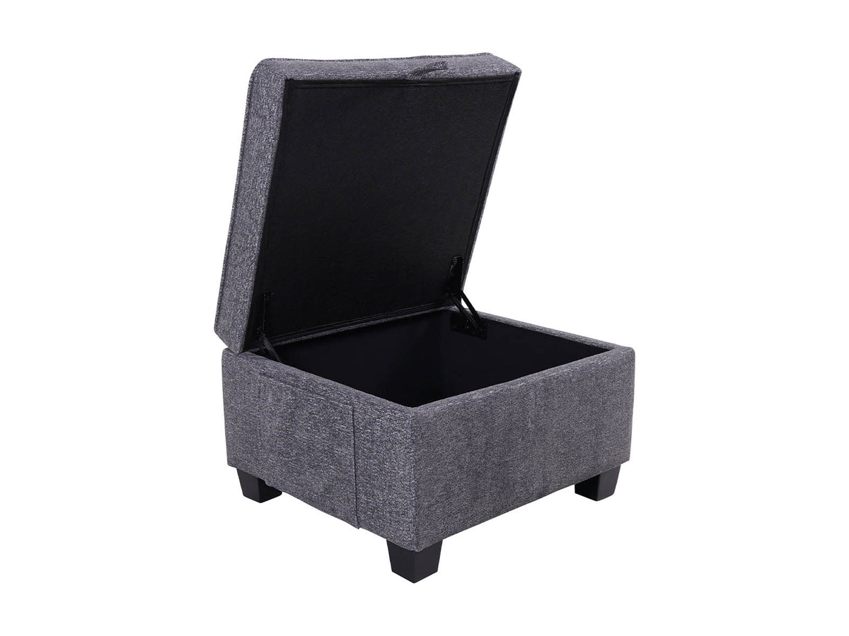 versatile storage footstool in grey