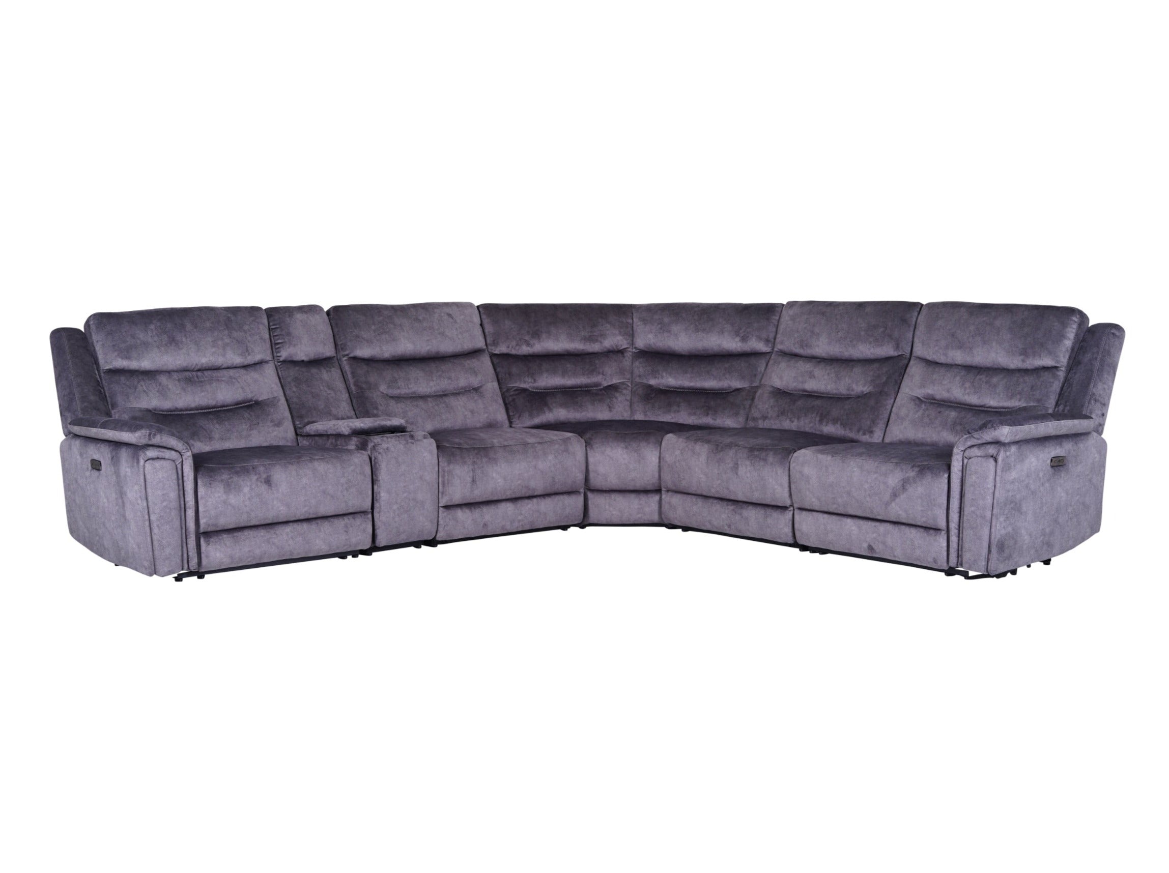 Dark gray sectional couch store with recliner