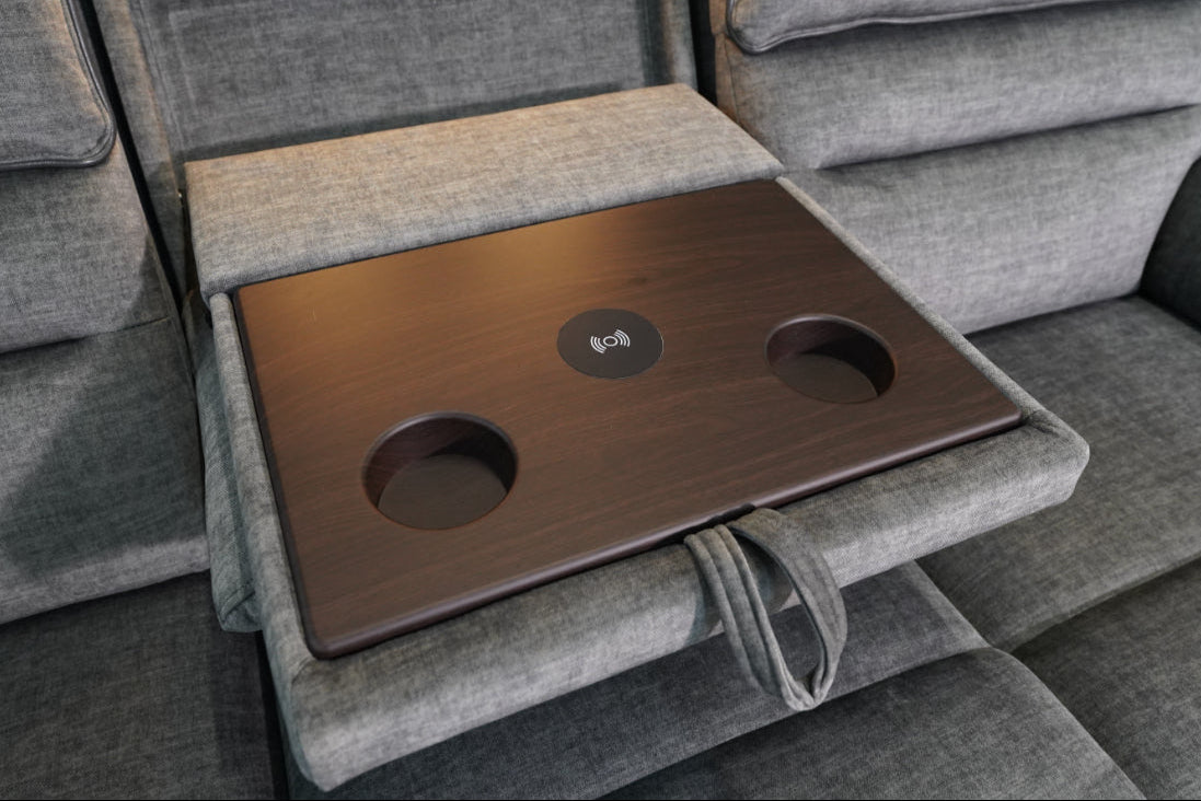Lawson recliner sofa – drop-down table with wireless charging and cup holders