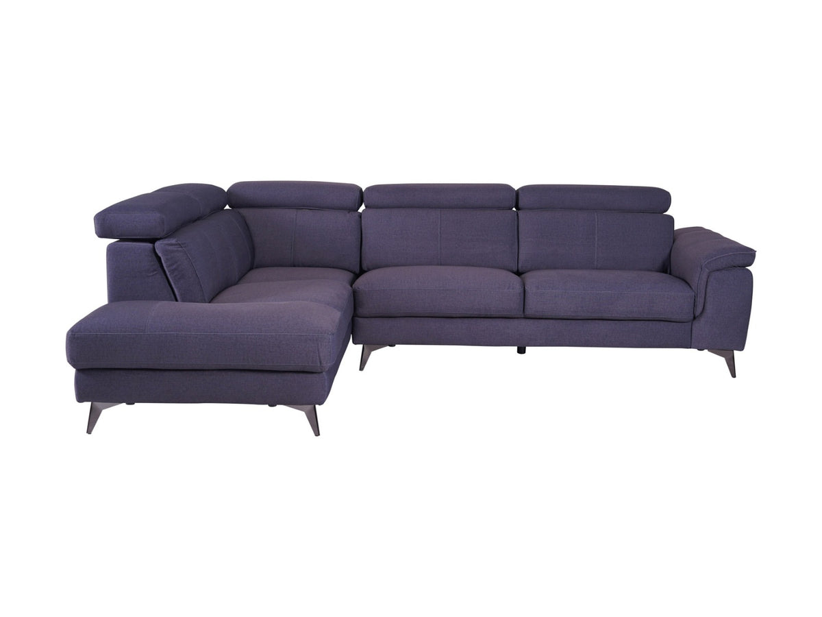 Matera Left Hand Facing Arm Open End Corner Sofa - Charcoal Grey Fabric - Dante Furniture