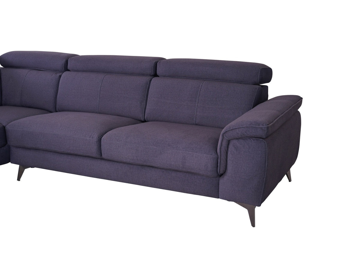 Matera Left Hand Facing Arm Open End Corner Sofa - Charcoal Grey Fabric - Dante Furniture
