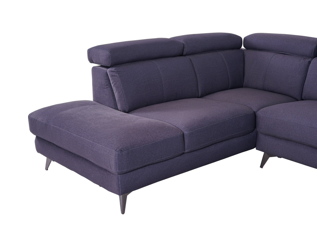 Matera Left Hand Facing Arm Open End Corner Sofa - Charcoal Grey Fabric - Dante Furniture