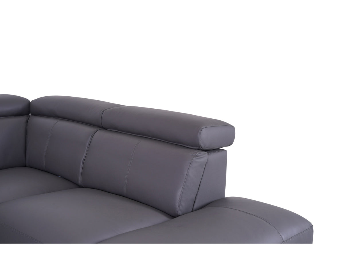 Matera Right Hand Facing Arm Open End Corner Sofa - Elephant Grey Leather - Dante Furniture