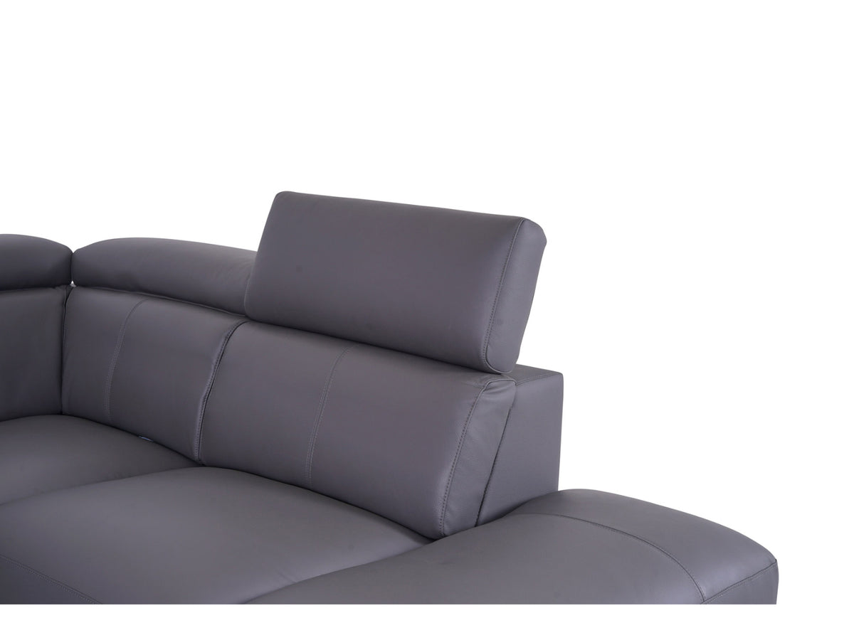 Matera Right Hand Facing Arm Open End Corner Sofa - Elephant Grey Leather - Dante Furniture