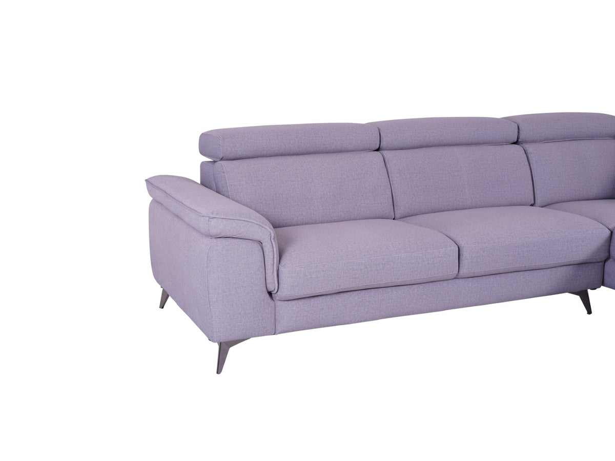 Matera Right Hand Facing Arm Open End Corner Sofa - Pearl Grey Fabric - Dante Furniture