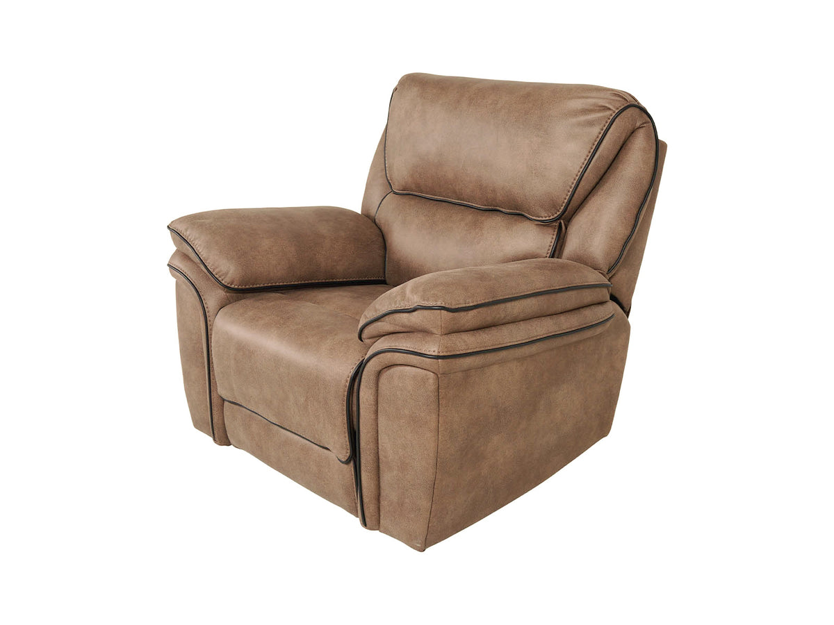 Monaco brown recliner armchair – angled view