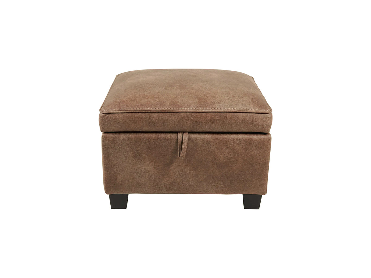 Monaco brown storage footstool – front view