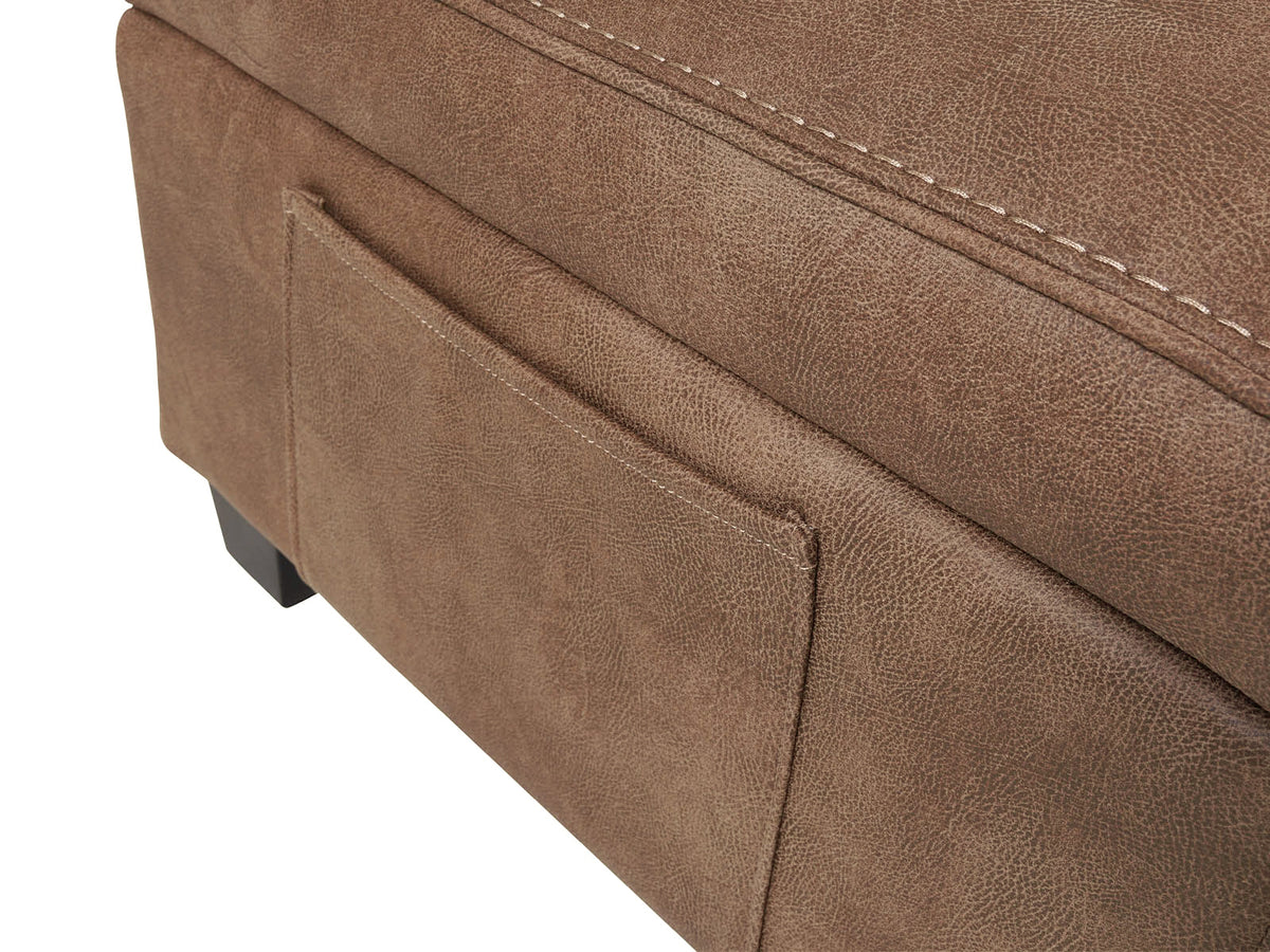 Monaco storage footstool – fabric and stitching detail